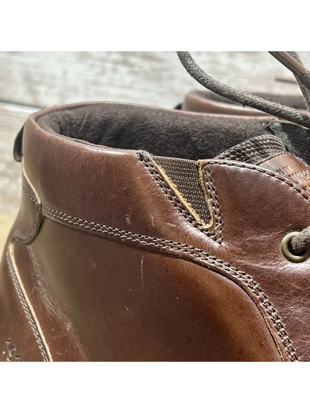 Nunn Bush Denali Waterproof Plain Toe Mens 14M Chukka Boot Brown Leather #84887